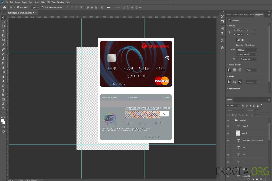 Carte Mastercard de la Banque Chiba au Japon template Carte Mastercard de la Banque Chiba au Japon template